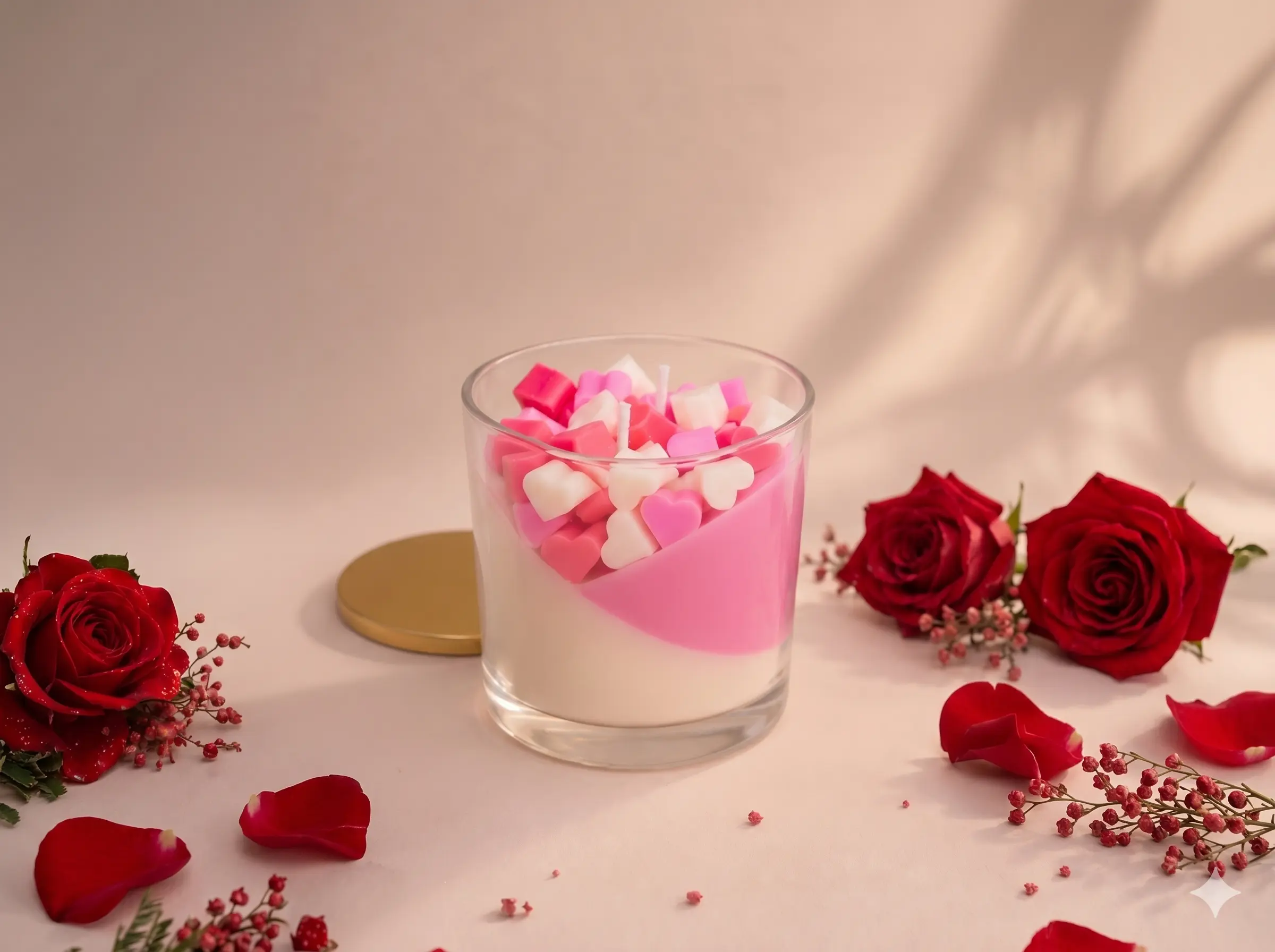 Coleção Love — vela dois corações